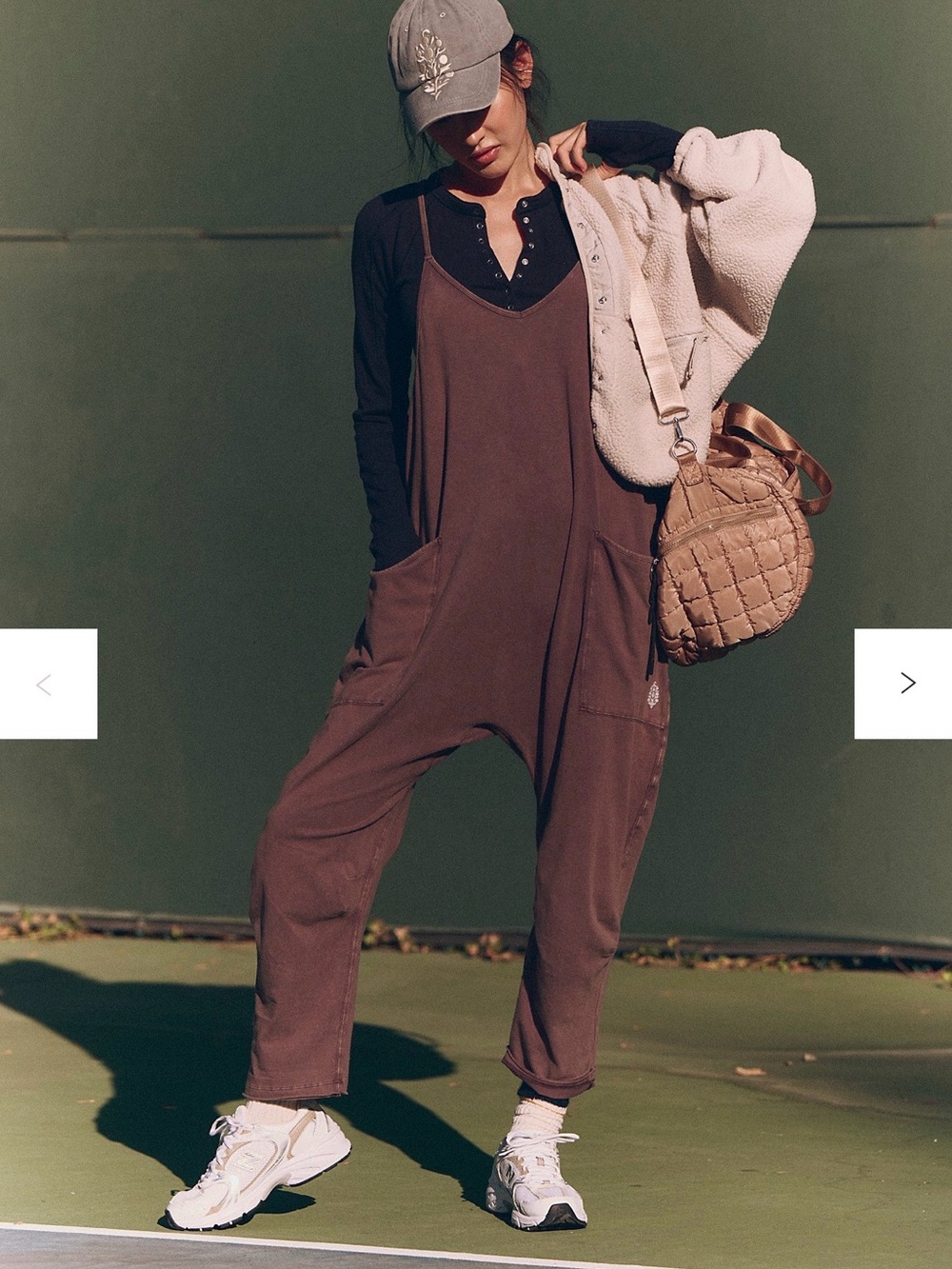 Free People Movement Hot Shot Onesie Size Large Chocolate Brown